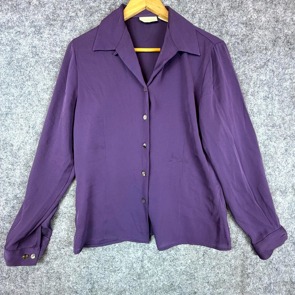 Vintage Christie & Jill Blouse Womens 6 Purple Secretary Office Chic Capsule